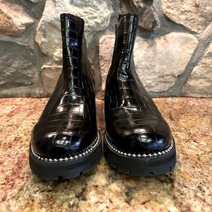 Steve Madden Veerly Chelsea Boots Crocodile Print Size 10